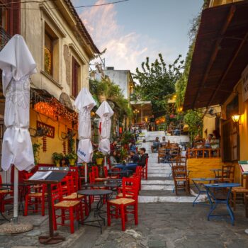 Plaka Athens | Greece Outdoor dining in Palka Athens during Spring City Break